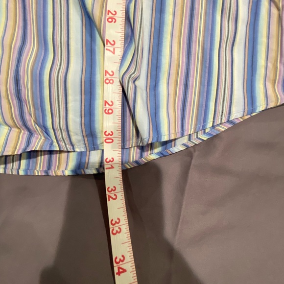 Banana Republic French cuff fancy multi coloured striped dress shirt 16 / 16.5 - Picture 7 of 8